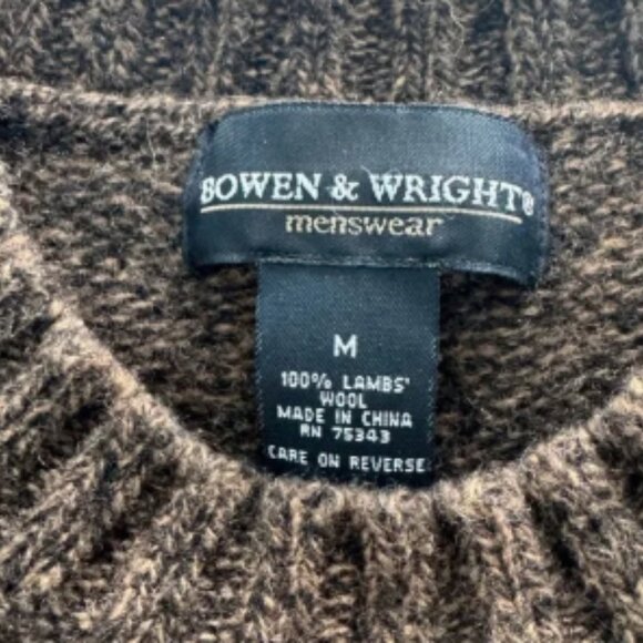 Bowen & Wright 100% Lambswool Men’s Sweater - Picture 3 of 6